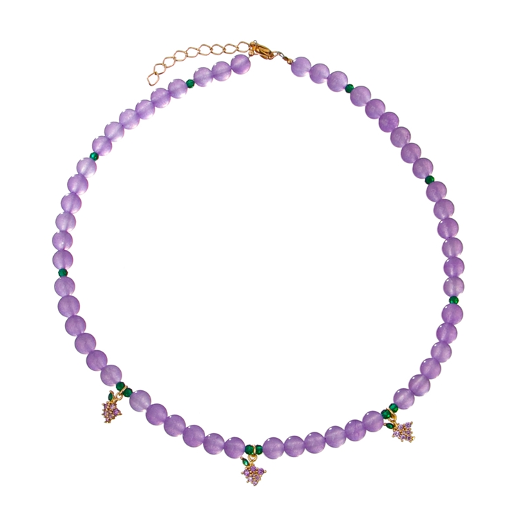 Colar Jade & Fruta Uva