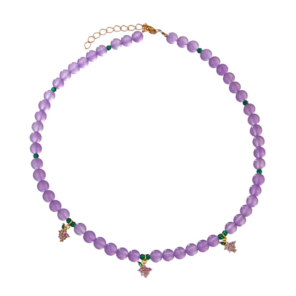 Colar Jade & Fruta Uva