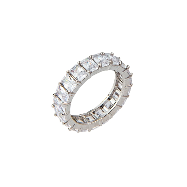 Anel Baguete Zircônia Cristal