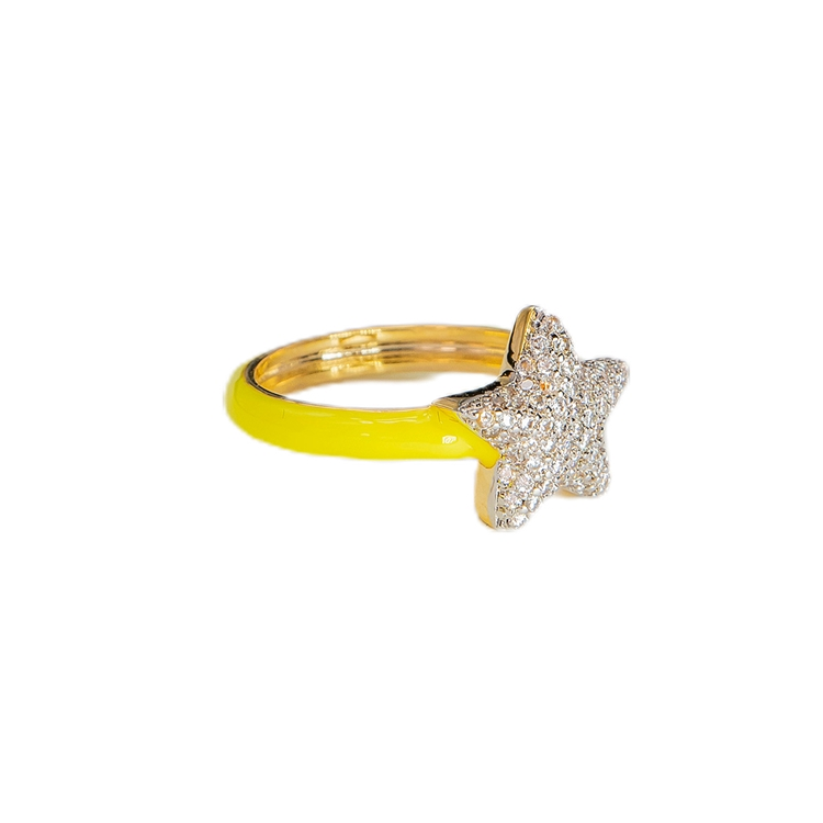 Anel Yasmin Amarelo Estrela