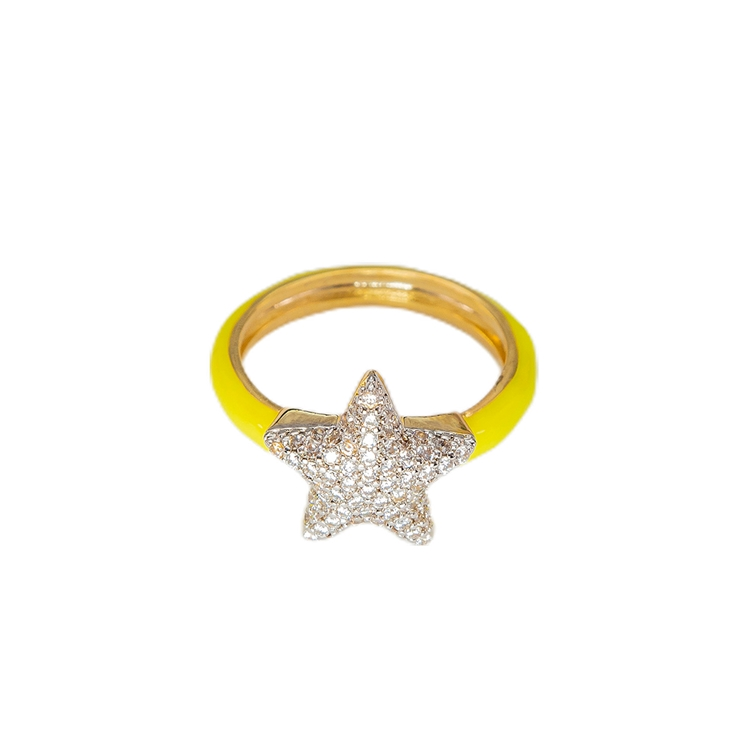 Anel Yasmin Amarelo Estrela