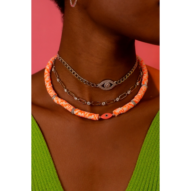 Colar Choker Olho Grego Zircônias