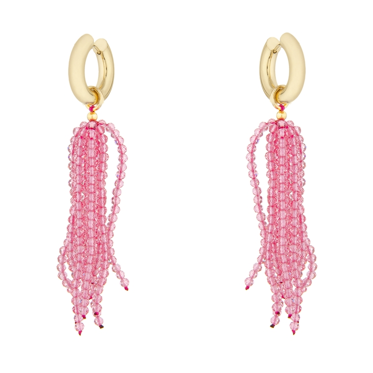 Brinco Chuva Zircônia Rosa Chá
