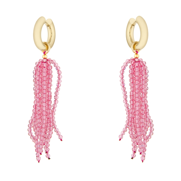 Brinco Chuva Zircônia Rosa Chá