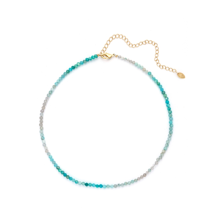 Colar Choker Amazonita Turquesa
