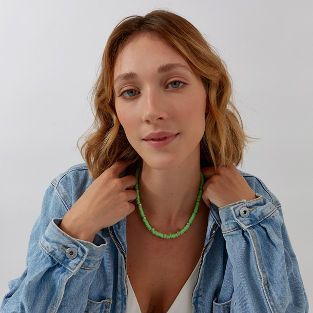 Colar Beads Lime