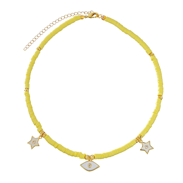 Colar Beads Olho e Estrelas Yellow
