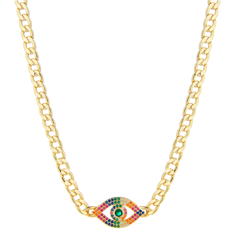 Choker Olho Grego Zircônias Rainbow