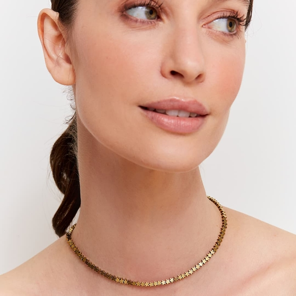 Colar Choker Hematita Mini Estrelas