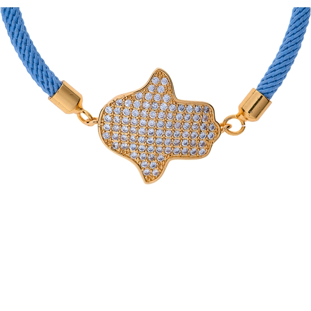 Pulseira Energy Mão de Fatima Zircônias Cravejadas