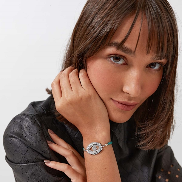 Pulseira Energy Olho Cravejado Cristal