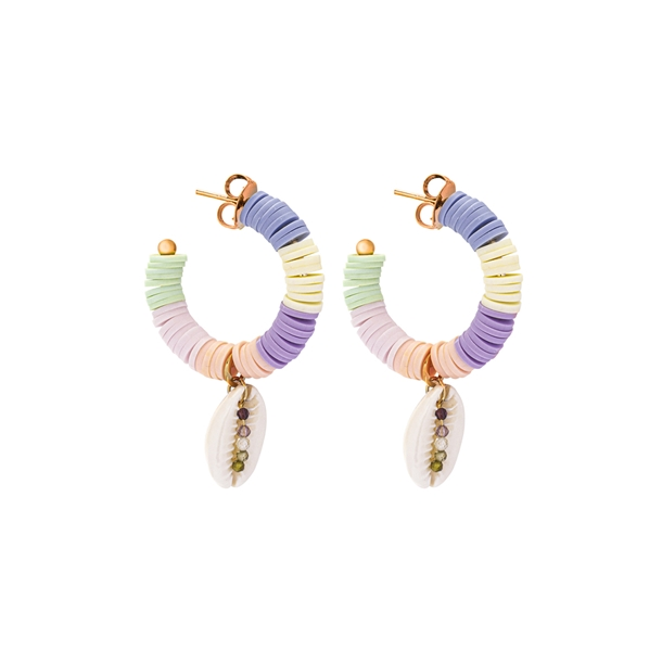 Brinco Argola Colorê Búzios e Beads