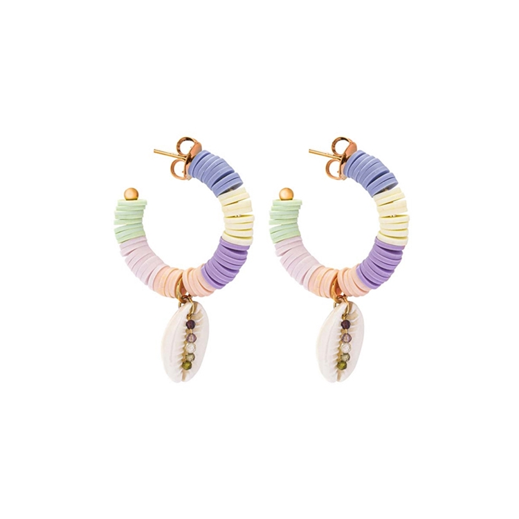 Brinco Argola Beads Candy Color Búzios e Beads