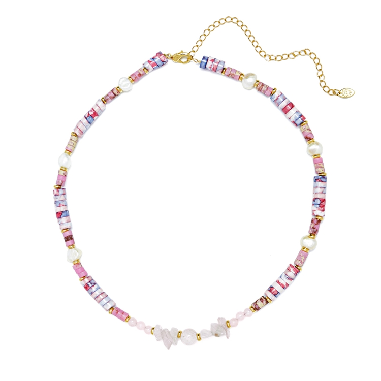 Colar Colorful & Fun Howlita Rajada Rosa