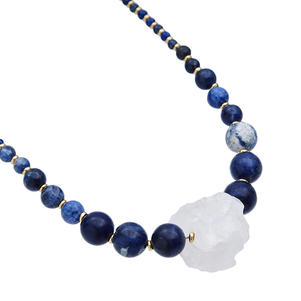 Colar Sodalita e Cristal com Lapis Lazuli