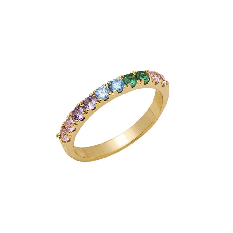 Anel Classic Zircônias Rainbow