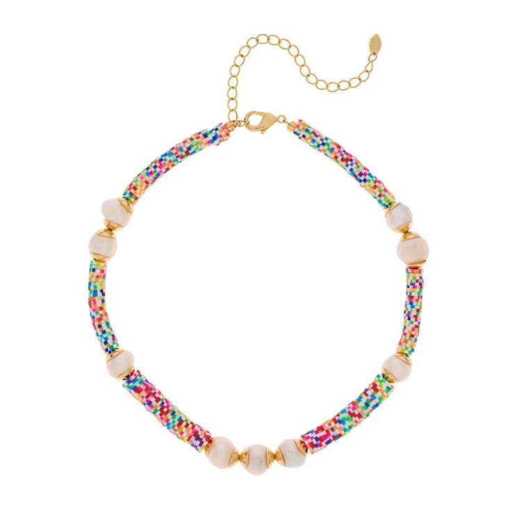 Colar Beads Rainbow Perolas