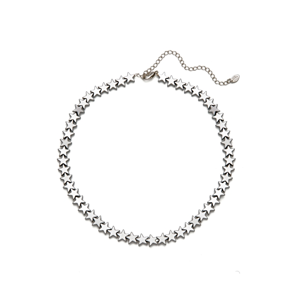 Colar Choker Hematita Estrelas