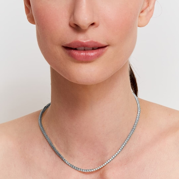 Colar Riviera Anna Cravejadas de Zircônias Cristal 38cm