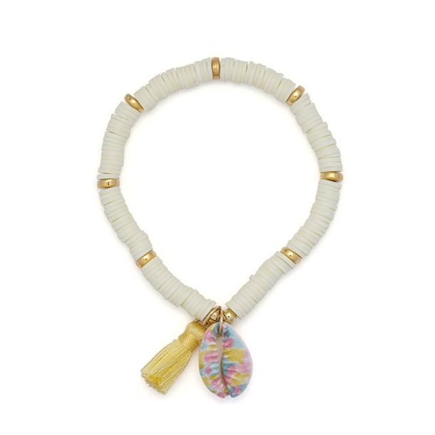 Pulseira Beads Candy Color Búzios e Tassels