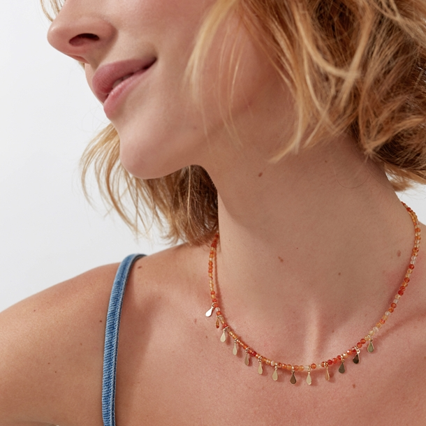 Colar Choker Ágatha Fogo e Gotinhas