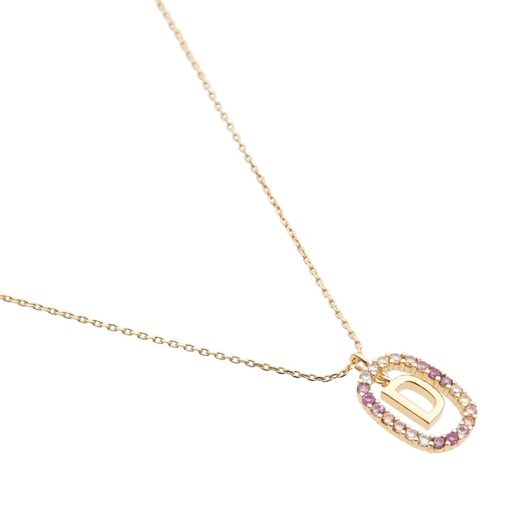 Colar Letras Retangular Zircônias