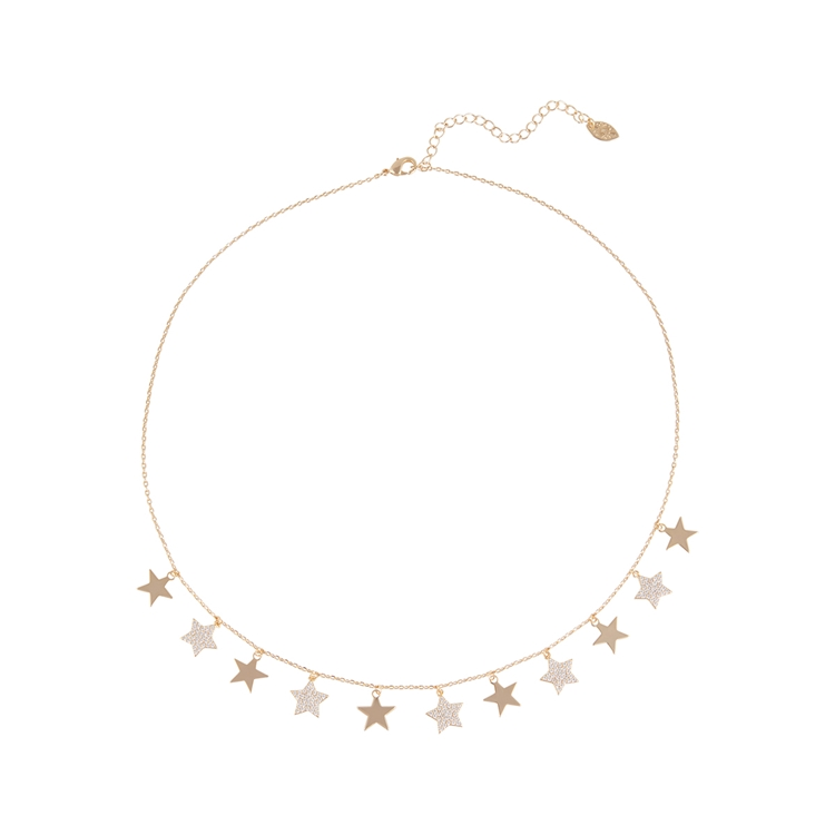 Colar Estrelas Cravejadas de Zircônias Cristal