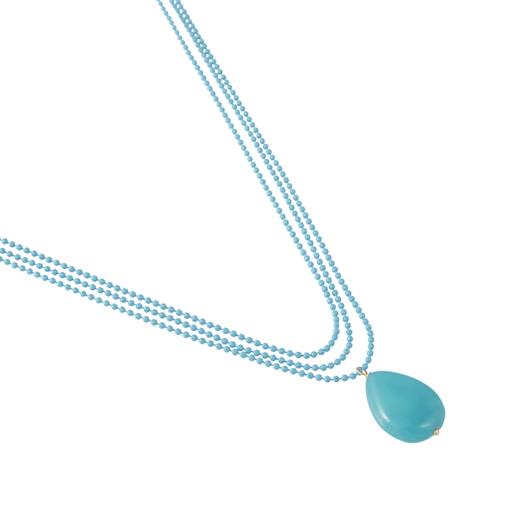 Colar Três Voltas Gota Jade
