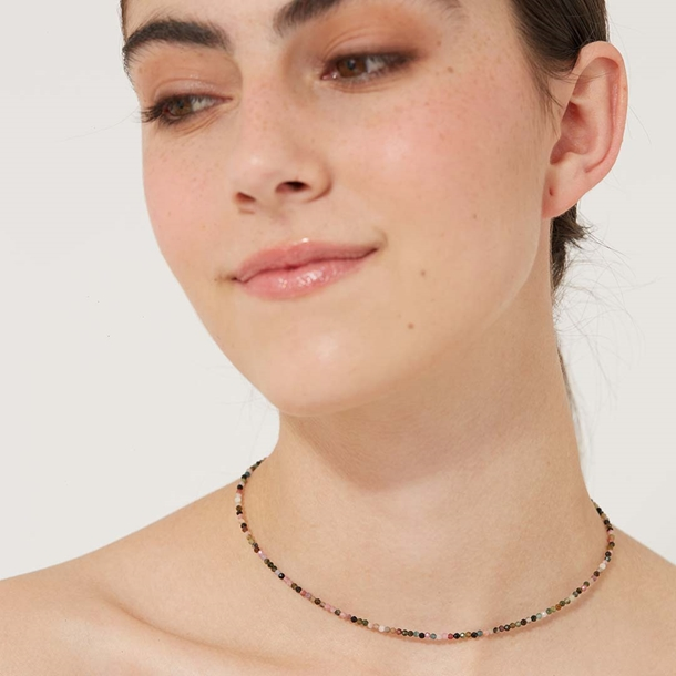 Colar Choker Turmalina Melancia