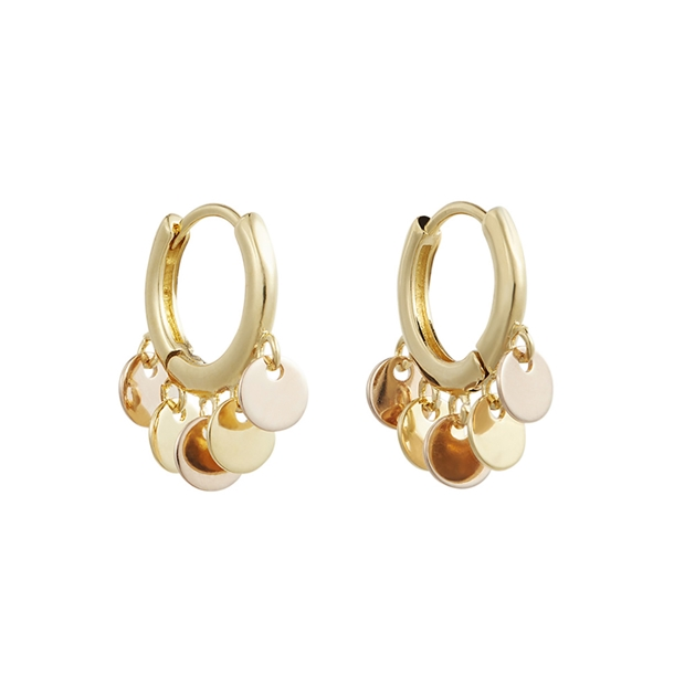 Argola Mini Dots Bicolor Ouro e Rosé