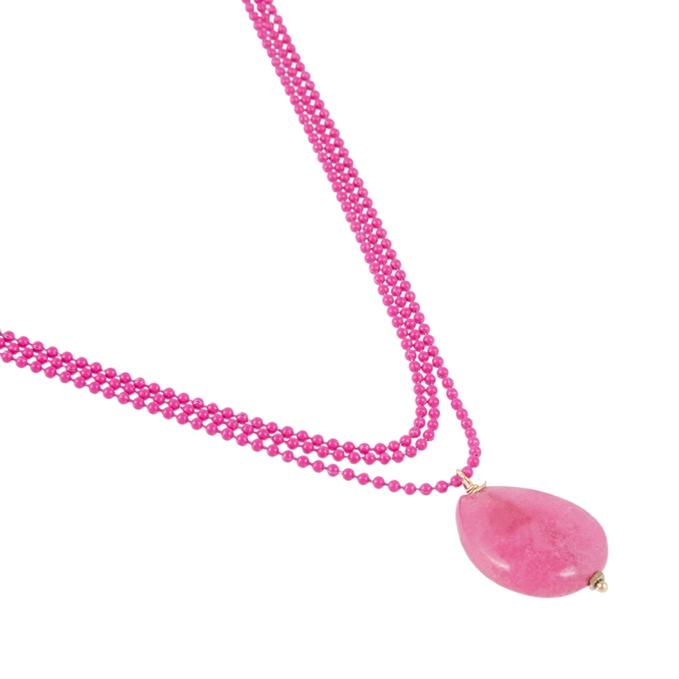 Colar Três Voltas Gota Jade