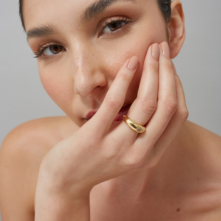 Anel Zircônia Redonda