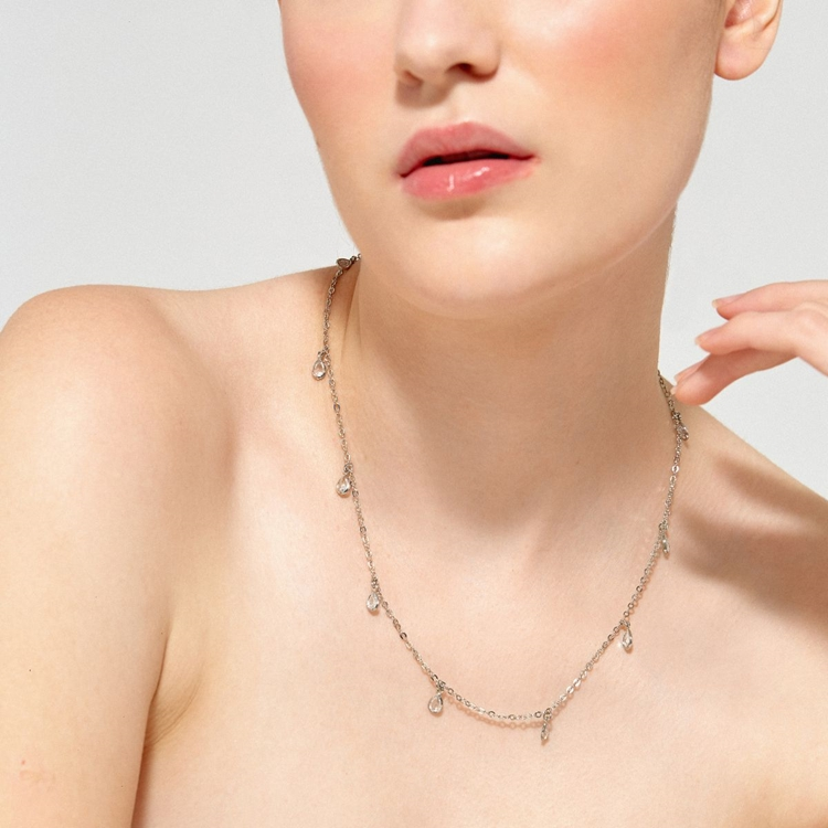 Colar Mini Gotas Zircônias