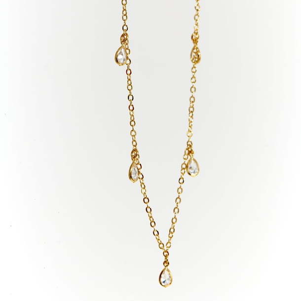 Colar Mini Gotas Zircônias