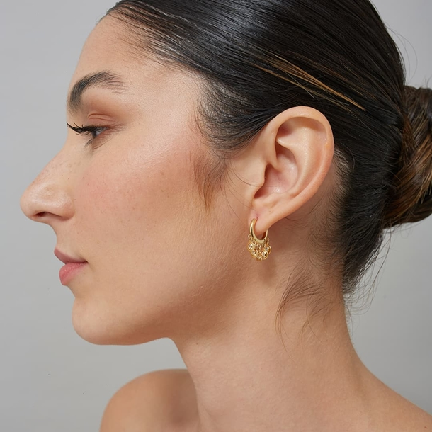 Argola Mini Dots Zircônias