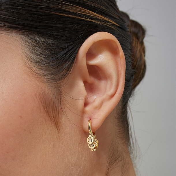 Argola Mini Dots Zircônias