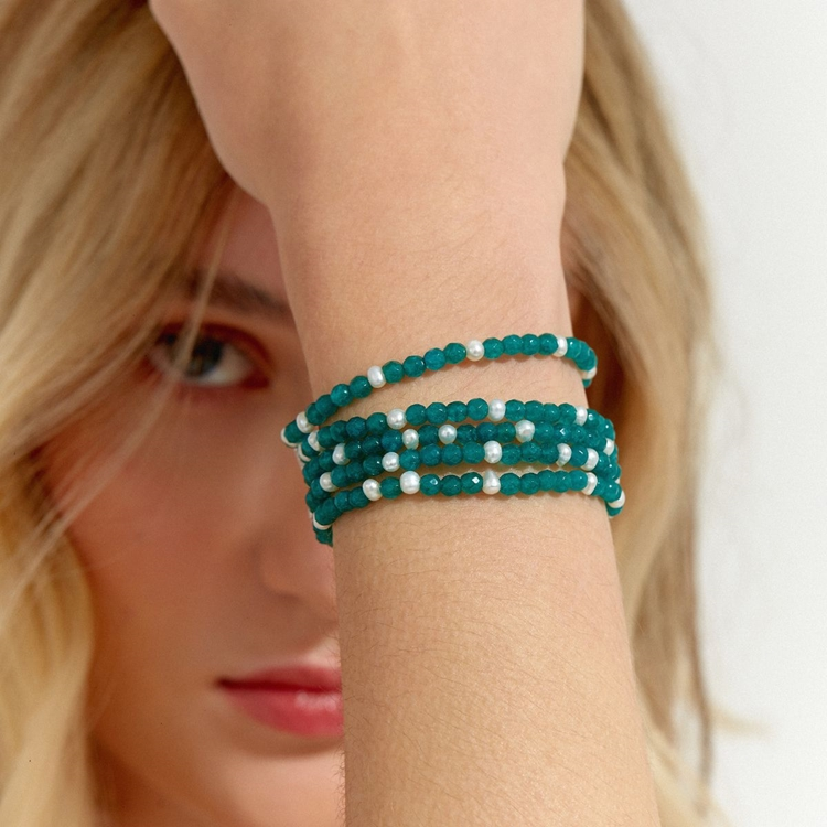 Pulseira Pedras e Pérolas