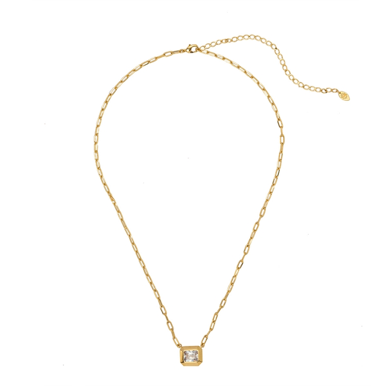 Colar Zircônia Retangular