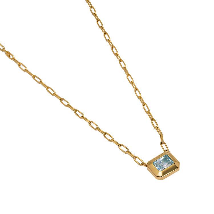 Colar Zircônia Retangular