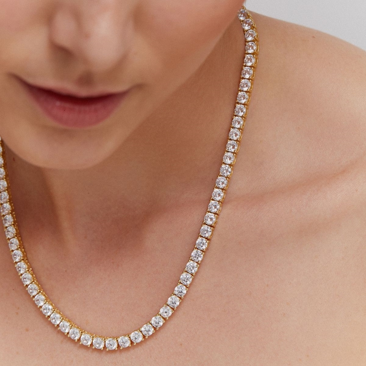 Colar Riviera Party Cravejada de Zircônias Cúbicas 45cm