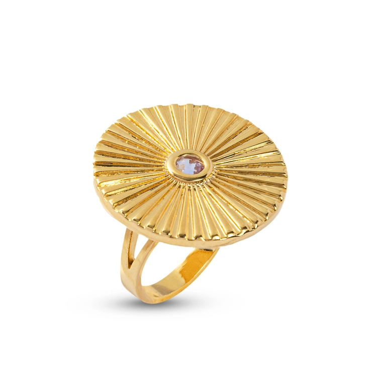 Anel Birthstones Zircônia Fevereiro