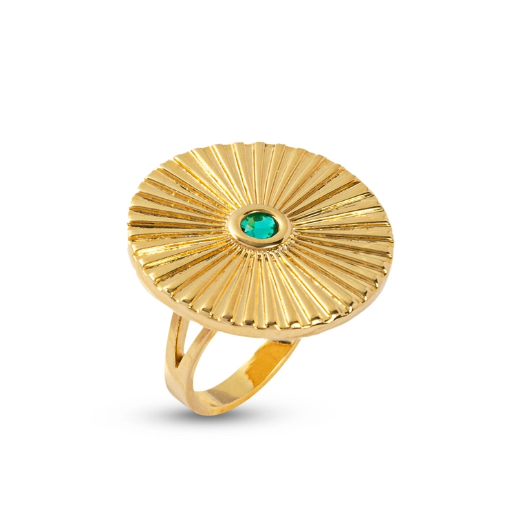 Anel Birthstones Zircônia Maio