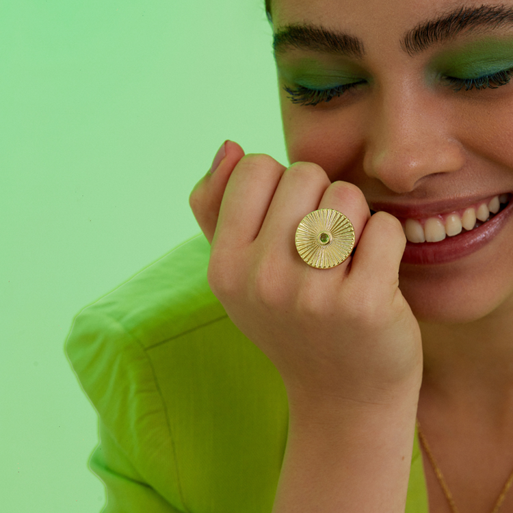 Anel Birthstones Zircônia Agosto