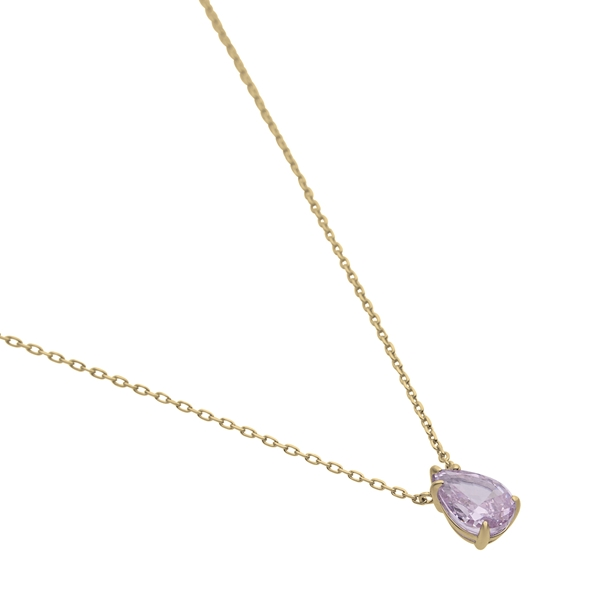 Colar Solitário Gota Zircônia Rosa