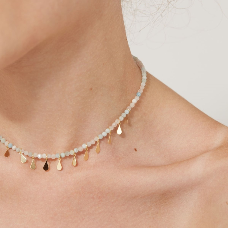Colar  Choker Morganita com Tachinhas