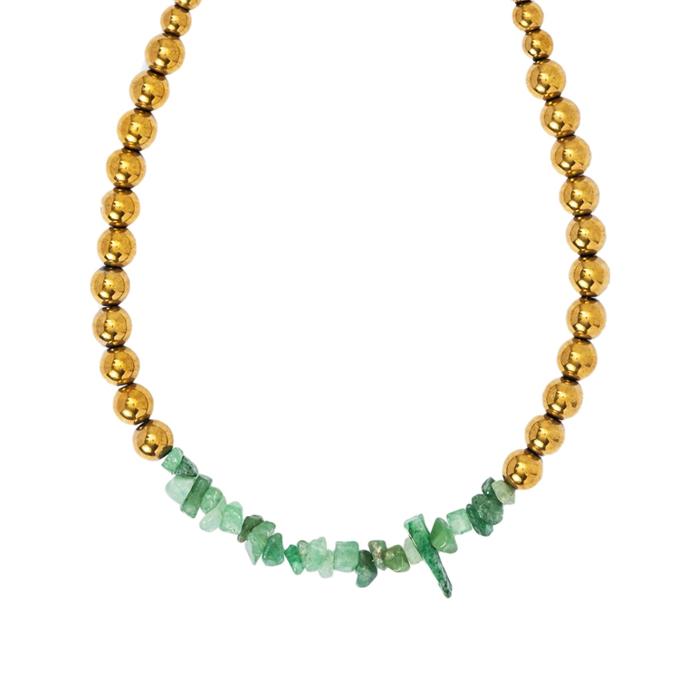 Colar Hematitas e Quarzto Verde Fabiana Justus