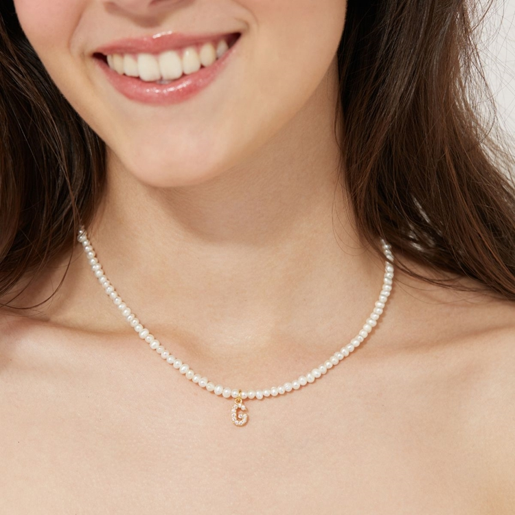 Colar Letras Pérola