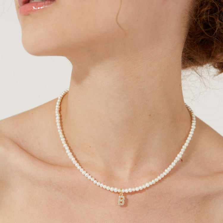 Colar Letras Pérola