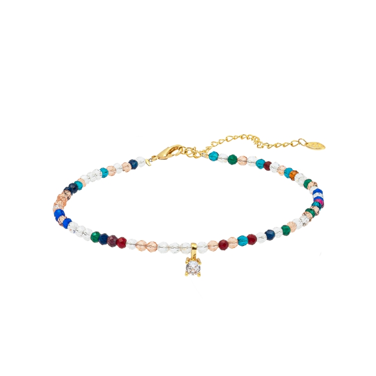 Tornozeleira Zircônias e Pingente