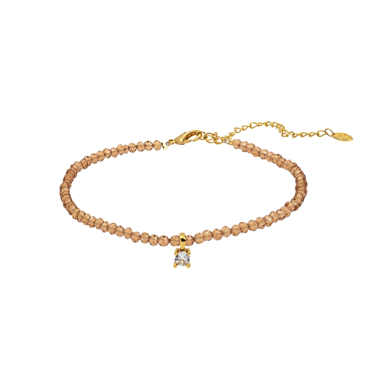 Tornozeleira Zircônias e Pingente